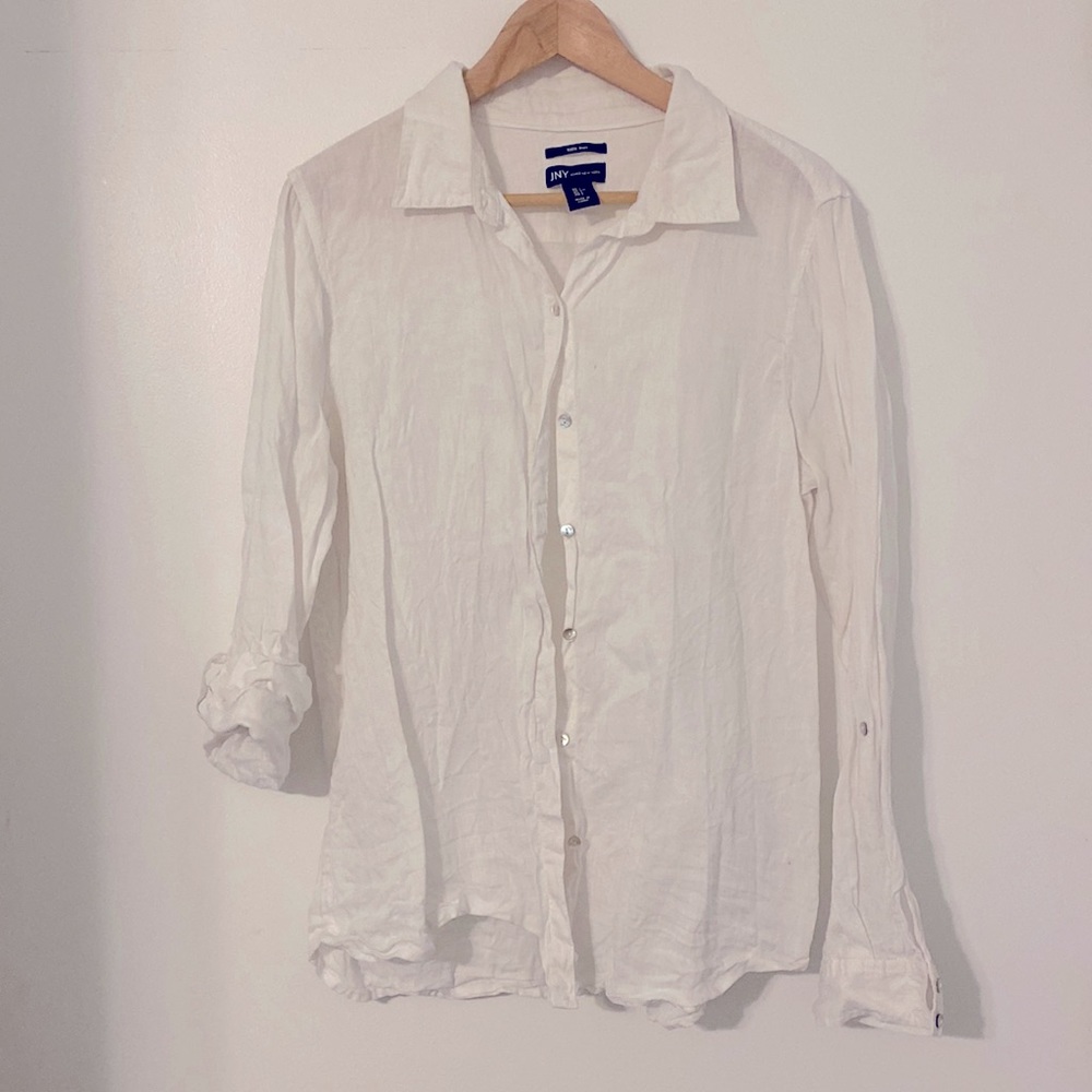 White Linen Button-up